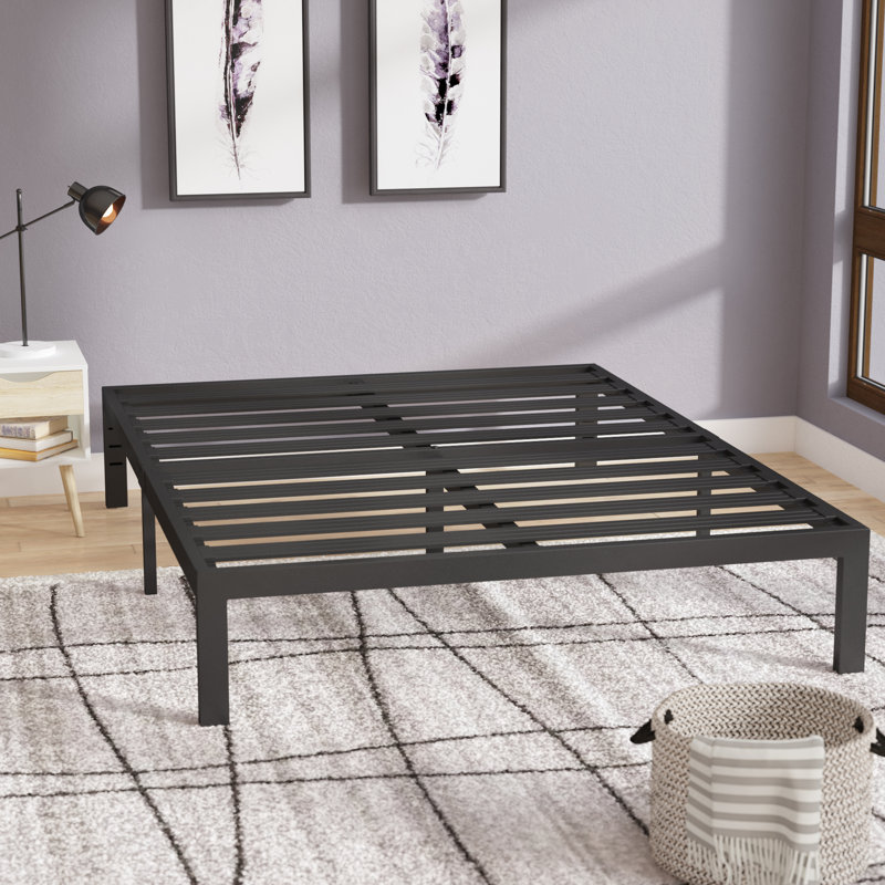 Latitude Run Branson Black Metal Platform Bed Frame Reviews Wayfair